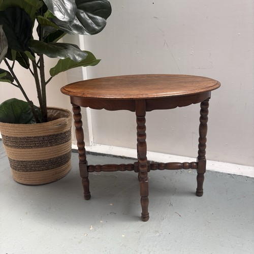 French oak oval top bobbin - oak, leg