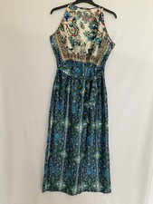 Zara Satin Wide Leg Jumpsuit Bright pattern Ladies Size L