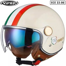 VIPER OPEN FACE RS-V19 JET SCOOTER MOTORCYCLE HELMET DUAL VISOR ITALY ITALIAN