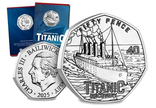 Official titanic 50p coin - official, 2025