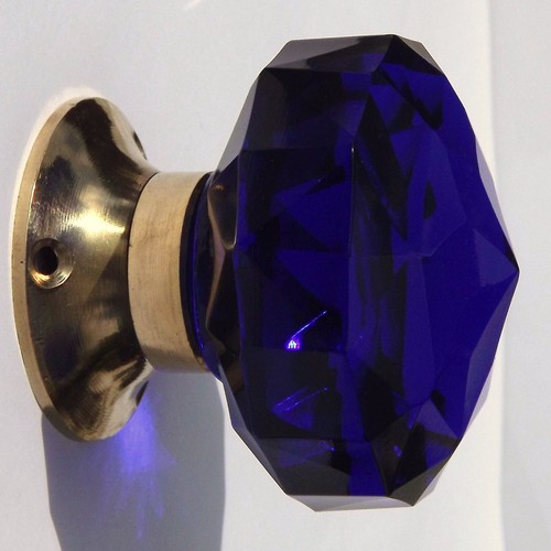 Door knob cobalt blue mortice - door,