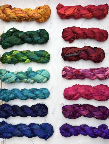 100g recycled sari silk ribbon - recycled,