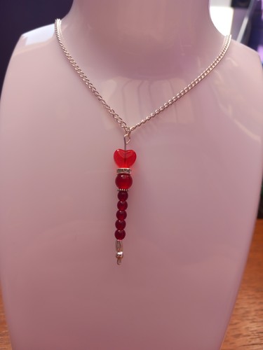Handmade red glass bead fairy - glass,
