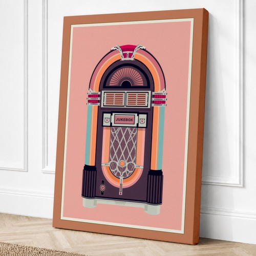 Jukebox retro canvas print - jukebox,