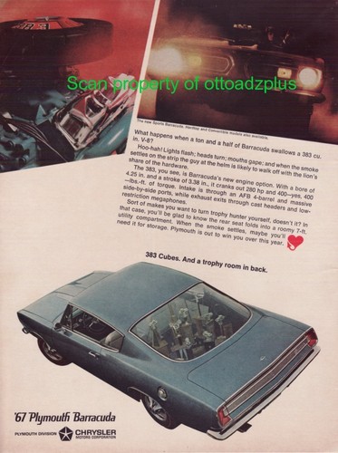 1967 plymouth barracuda 383 - plymouth,