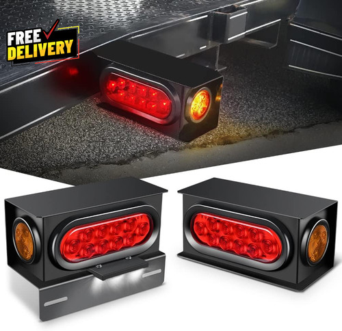 2pcs steel trailer light boxes - steel,
