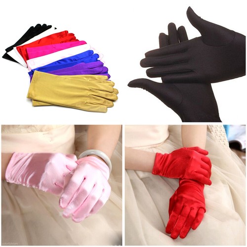 Short satin gloves silky women - short,