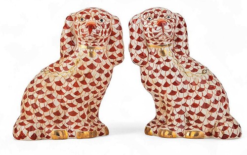 Pair vermillion hand painted - vermillion,