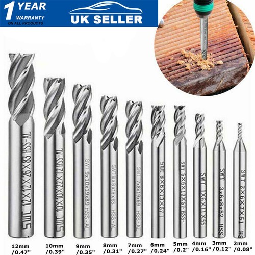 10pcs 12mm hss straight - 10pcs, 2-12mm