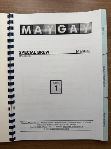 Special brew maygay manual - special,