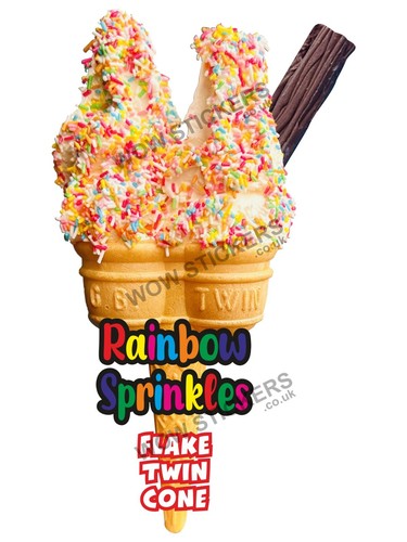 Ice cream van sticker - , rainbow