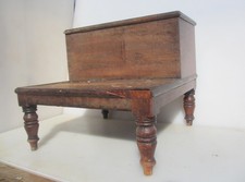 Antique wooden bed steps - bed,