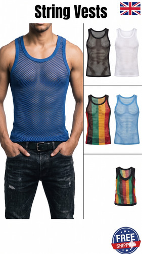 Mens string summer - mesh, vest