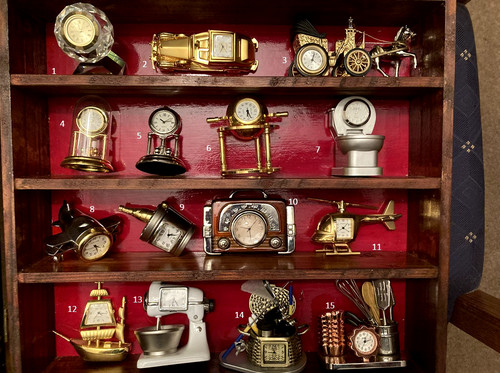 Vintage miniature clocks - vintage,