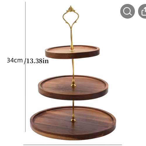 Tier round wooden cake - 3,