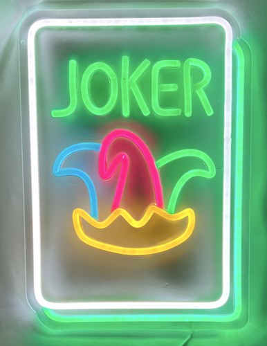 Joker jester hat neon - joker, sign