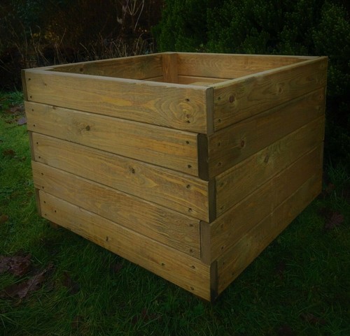 Wooden garden planter large - wooden,