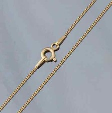 9CT YELLOW GOLD & SILVER CURB CHAIN / NECKLACE - 16" 18" 20" 22" 24"26"