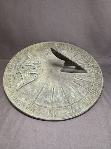 Vtg brass sundial - brass,