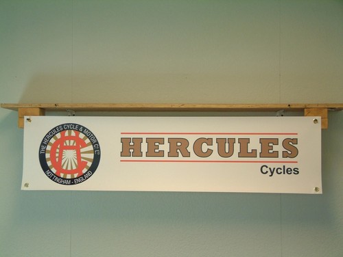 Hercules cycles banner - banner, vintage