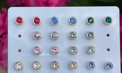 Round stud earrings - made, with