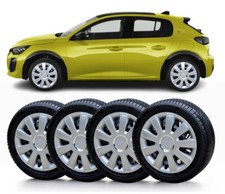 New  15" wheel trims to fit Peugeot 208   (NOT Boxer)+centre  badges