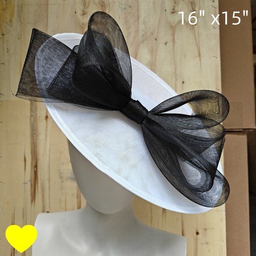 White black fascinator - white,