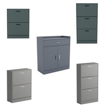 Modern Shoe Rack Cabinet Storage Footwear Shelf Wooden Organizer Hallway