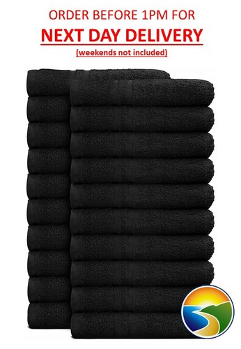 Black salon towels - 12,