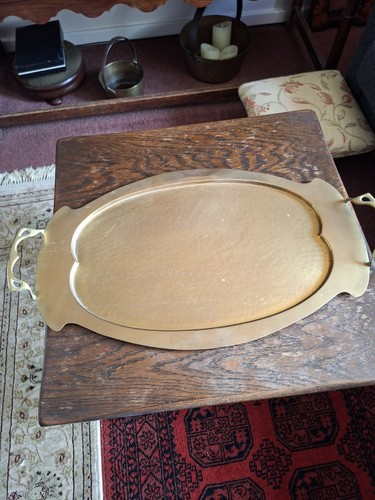 Brass art nouveau tray with - nouveau,