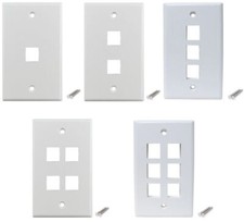 Single Gang 1 2 3 4 6 Port RJ45 Wall Plate Socket Keystone Cat6 Cat5e Ethernet