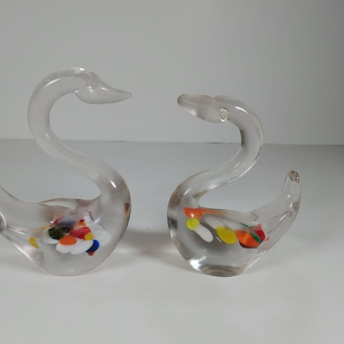 Glass swans ornaments - swans,