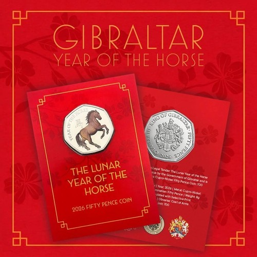 2026 gibraltar coloured 50p - ,