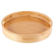 Round Serving Bamboo Wooden Tray for Dinner Trays Tea Bar Breakfast Food6713