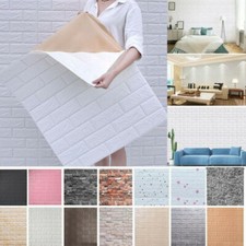 40Pcs Self Adhesive 3D Tile Foam Stick Wall Paper Brick Wall Sticky Wallpaper--