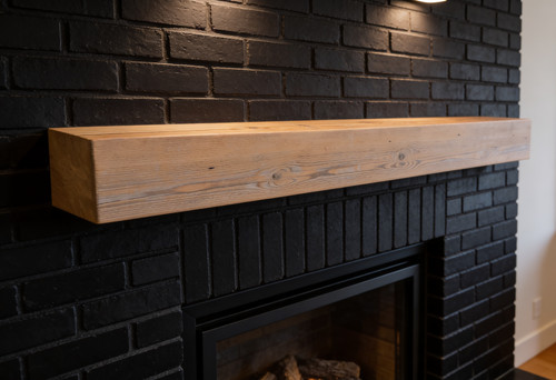 Barn wood fireplace mantel - barn,