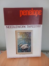 Penelope Needlework Tapestry Vintage "Willowmere" 23x36cm Part Started P5321