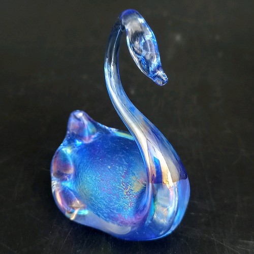 Heron glass small blue