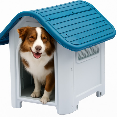 Plastic dog pet kennel house - plastic,