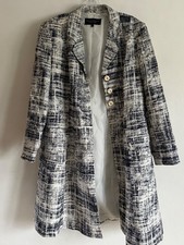PAUL COSTELLOE DRESSAGE NAVY & WHITE LONG SLEEVES JACKET COAT OUTERWEAR SIZE:18