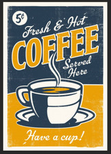 Fresh Coffee Retro metal Sign