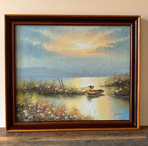 Vintage mid century oil - century,