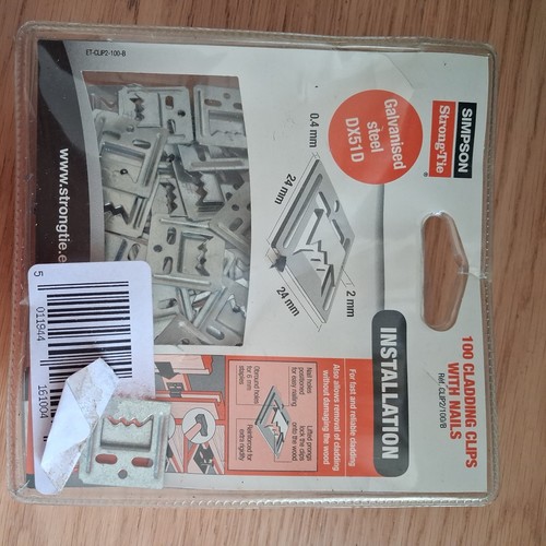 100 cladding fixing clips - 100,