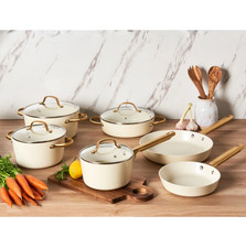 Elite Pro Non-Stick Cookware 10-Piece Set | Saucepans Frying Pans + Lids