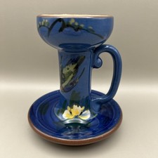 LONGPARK TORQUAY POTTERY KINGFISHER CANDLESTICK / CANDLE HOLDER
