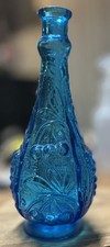Vtg Empoli Italy Blue Glass