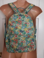 Cath Kidston Backpack PVC Green Floral Oilcloth With Laptop Sleeve