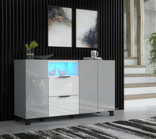 Sideboard cabinet grey white - cabinet,