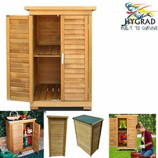 Medium Portable Wooden Outdoor Garden Cabinet Shed Shelf Cupboard Storage Tools