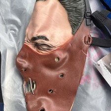 Mens Hannibal Lector Face Muzzle Latex Mask Halloween Silence Movie Fancy Dress